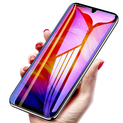 [送手机壳]轻万适用红米7钢化膜小米redmi全屏玻璃贴膜抗紫蓝光全屏手机保护膜