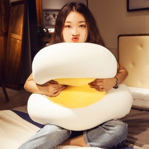家柏饰(CORATED)公仔床上荷包蛋软睡觉陪你睡抱枕懒人毛绒娃娃煎蛋玩偶女生