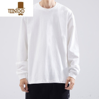 YANXU秋季长袖T恤男士宽松大码内搭上衣基础款纯色打底衫男装潮牌