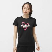 彪马(Puma)女运动T恤春季新款干爽速干心形图案休闲百搭女士短袖
