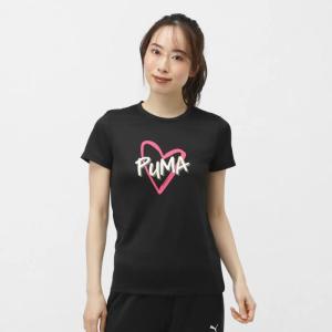 彪马(Puma)女运动T恤春季新款干爽速干心形图案休闲百搭女士短袖