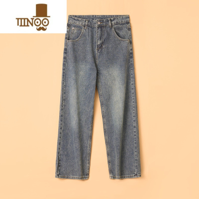 YANXU牛仔裤男直筒宽松美式复古做旧休闲阔腿百搭2022新款潮牌长裤