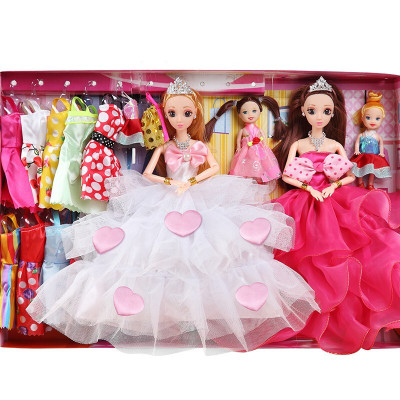 音乐巴比洋娃娃套装大礼盒婚纱公主衣服女孩子玩具儿童生日K3款9D眨眼12关节送108赠品