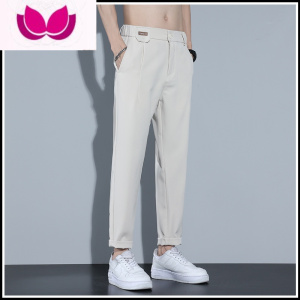 七斓高级感九分小西裤男士宽松直筒夏季薄款弹力长裤垂感休闲裤子男款