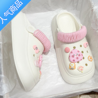 SUNTEK可爱拖鞋女夏季外穿2023新款厚底凉拖鞋踩屎感凉鞋卡通沙滩洞洞鞋