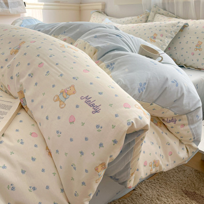 卡通纯棉全棉四件套床上用品2026新款儿童床单被套宿舍学生三件套_677