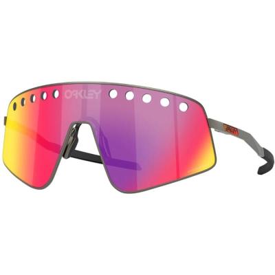 欧克利(OAKLEY)运动潮流钛金镜框防风护目偏光太阳镜户外骑行女士 Grey_/_Purple