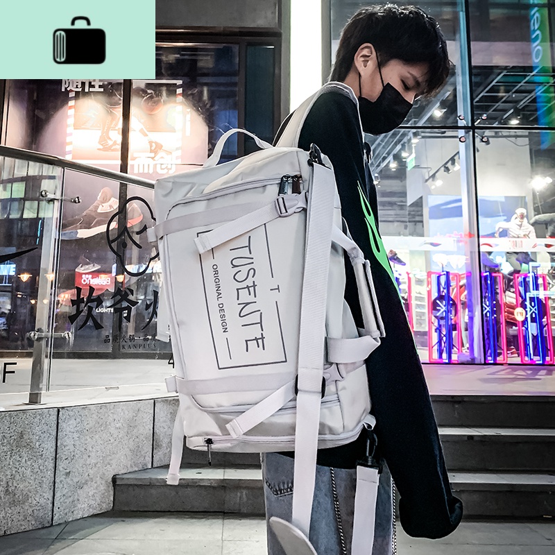 大容量双肩包书包女ins风 潮牌男高中大学生背包多功能斜挎旅行包NEW LAKE