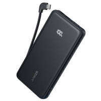 安克Anker 自带type-c线充电宝22.5W快充移动电源(10000mAh)110D黑色