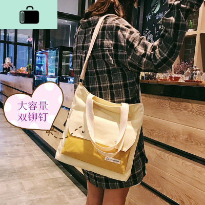2019新款帆布包社会女韩版学生单肩包日系软妹ins斜挎原宿书包黑NEWLAKE女士单肩包