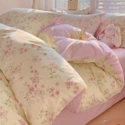 小清新全棉四件套2026新款100纯棉碎花被套床单笠三件套床上用品4_709