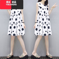 YIBUSHENGCD无袖连衣裙女春季法式复古时尚圆点中长款宽松显瘦大码娃娃裙