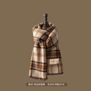 啄木鸟2025新款美拉德配色格子围巾女冬季氛围感保暖情侣礼物围脖