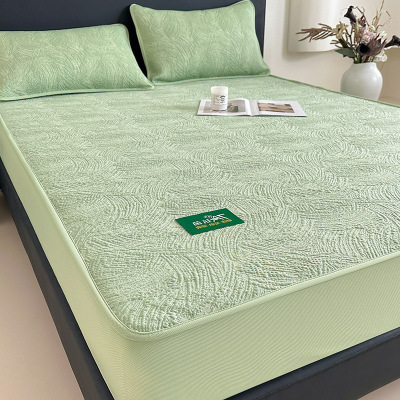 夏季凉感床笠款冰丝凉席三件套2026新款可机洗水洗床垫保护套床罩