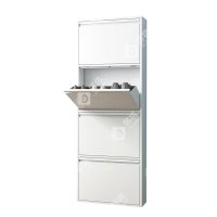 居将 JJ4022019 钢制翻斗鞋柜简约现代收纳柜白色四斗