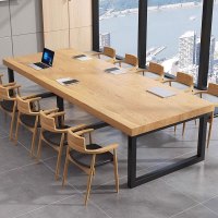质凡会议桌工作台洽谈桌办公桌简约现代大型长条桌 2400*1200*750cm