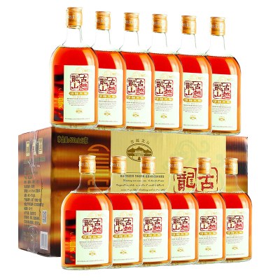 古越龙山绍兴黄酒花雕酒清醇三年半甜型阿胶良配500ml*12瓶整箱装