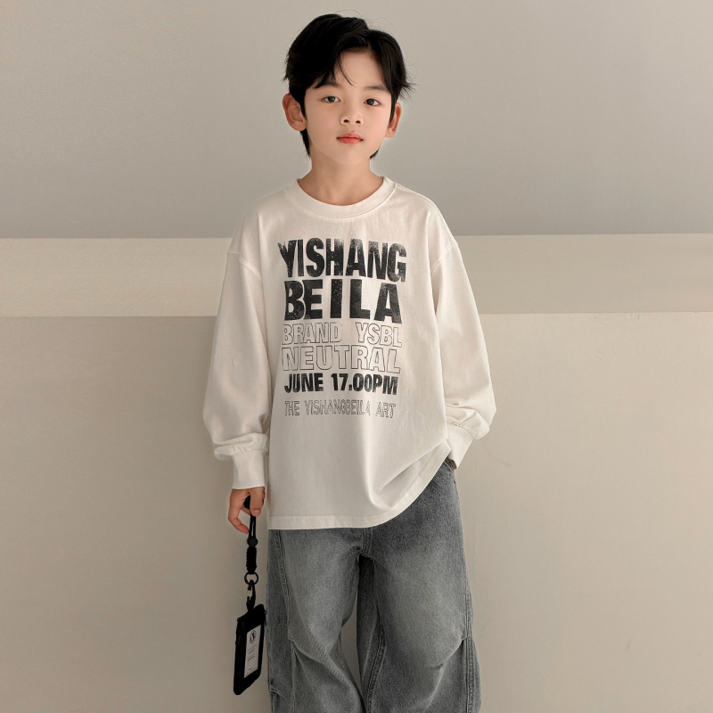 男童春季长袖T恤2026春秋新款大童装春装内搭上衣T儿童打底衫