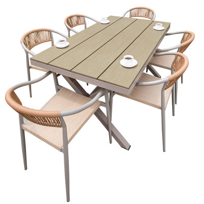 攸形户外桌椅150*90cm+6椅套