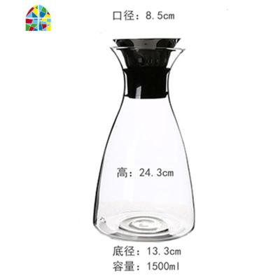 创意大容量冷水壶耐热可高温家用玻璃凉白开凉水壶客厅凉水杯套装 FENGHOU 1.5升锥型丹麦壶