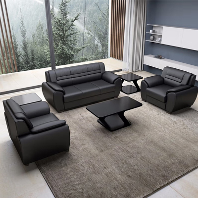 臻远 ZY-SFZH-23 办公沙发茶几组合简约现代接待室会客区轻奢商务沙发 西皮3+1+1+茶几