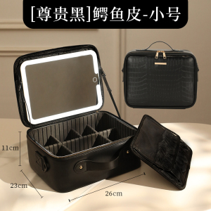 带镜子LED灯化妆箱收纳盒化妆包女便携式新款便携大容量手提1085