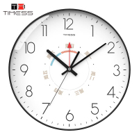 TIMESS星期钟表挂墙挂钟家用客厅免打孔石英钟2024新款时钟挂墙表