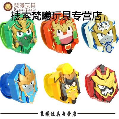 梦想三国传奇英雄玩具白银版变形手表卡通手表张飞关羽儿童电子表