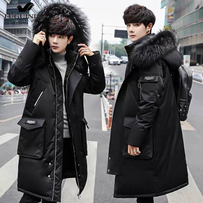 富贵鸟（FUGUINIAO）羽绒服男士外套中长款冬季加厚保暖大衣零下防寒冬装外套