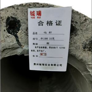 钺瑞电杆Φ190 10米/根
