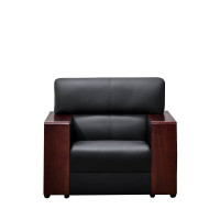 锦北 办公沙发办公室洽谈沙发组合商务接待会客沙发 西皮单人位