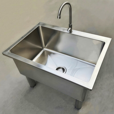 洗物池墩布池拖布池洗布池家用食堂学校工厂厨房 [加厚201]500*400*500mm精工款普通龙头