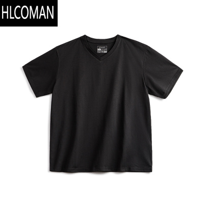 HLCOMAN工装美式Sorona速干凉感短袖老钱风T恤索o娜v领纯色打底男夏