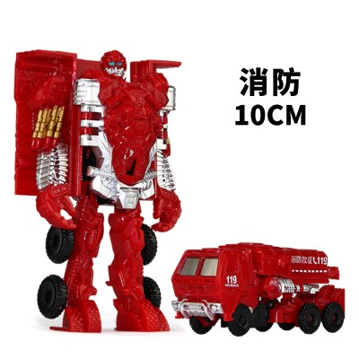 警车坦克锦江金刚全套男孩一步变形玩具新款大蜂小汽车飞机简易小号消防