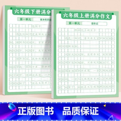 [6年级]满分练字帖上册+下册 [正版]满分作文练字贴小学生字帖每日一练三年级四五六年级上册下册语文同步专项训练练习簿好