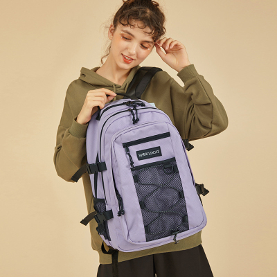 双肩包女韩版ins风大容量旅行包背包电脑包初中生高中生学生书包休闲逛街包行李包电脑包15.6寸紫色