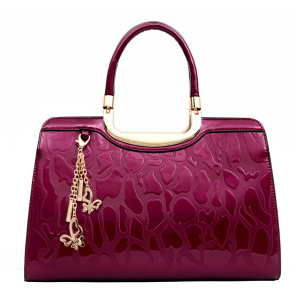 斯妮拉 秋冬新款欧美时尚中年妈妈大气单肩手提包包简约真皮漆皮女包包潮