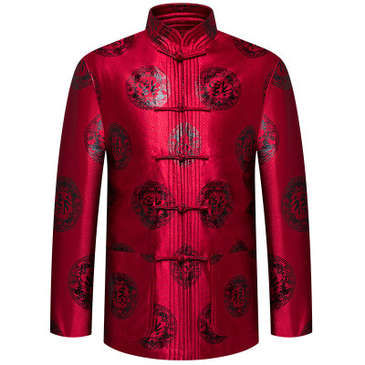 NEWLAKE老年人唐装男冬季加绒棉袄爷爷奶奶婚礼服寿星老人过寿宴生日衣服棉衣