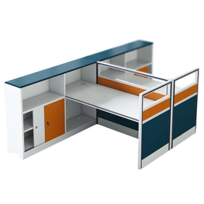 DXBG职员办公桌椅组合隔断屏风办公室卡座员工桌多人位电脑桌简约现代2人位T型