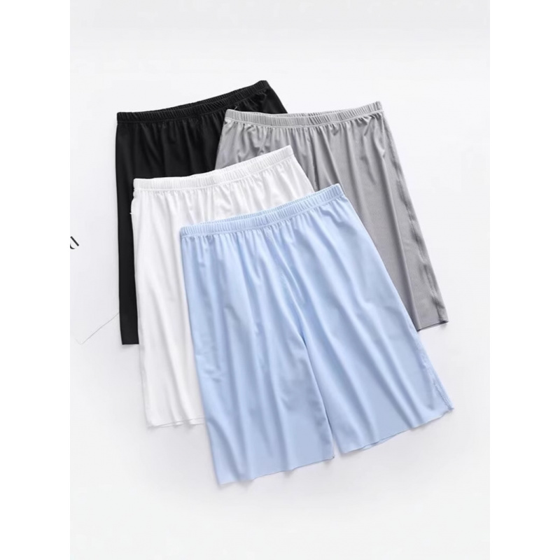 超轻薄睡裤男短裤冰丝居家短裤五分裤纯色弹力宽松男士