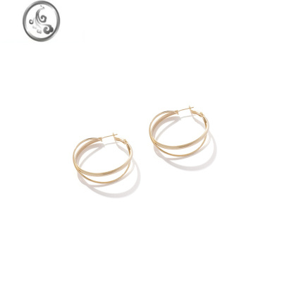 JiMi欧美夸张个性大圈圈耳环女2022新款潮洋气网红简约耳圈圆圈耳饰品