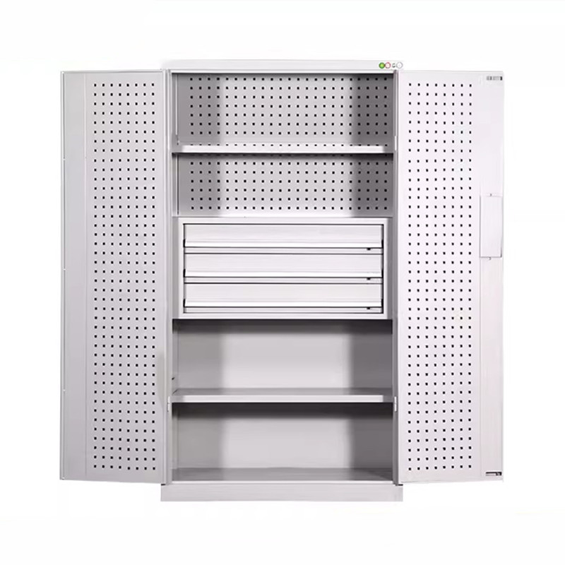 迅迈 带挂板内三抽灰白色加厚版工具柜 五金工具储物柜 50*100*180cm 单位 ; 台