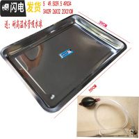 三维工匠功夫茶几不锈钢接水盘鸡翅木茶渣桶茶盘铜弯出水口吸水球茶台 不锈钢盘59X39X4.8CM茶具