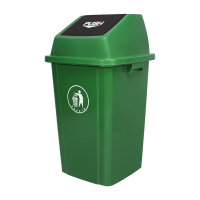 臻远ZY5052312 翻盖垃圾桶100L 36*36*87cm(单位:个)绿色