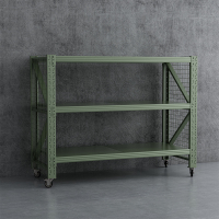 臻远ZYJJ-HJ-079可移动货架库房置物架带轮重型货架三层后背无网2000*800*1600mm/500kg