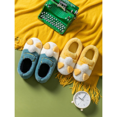 简翔棉拖鞋女可爱包跟秋冬室内家用卡通带后跟月子保暖毛绒棉鞋男冬天拖鞋