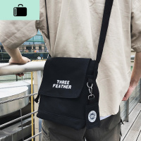 斜挎包男ins潮日系原宿风简约港风潮牌学生休闲帆布单肩小挎包女NEW LAKE