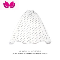 七斓满印字母长袖衬衫男士日系潮牌宽松高级感休闲情侣衬衣外套