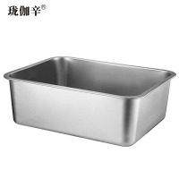 珑伽辛 特厚不锈钢方盘快餐盆 60*40*20cm/个