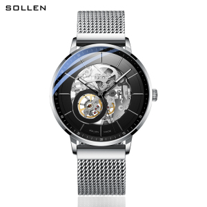 梭伦(SOLLEN)手表男正品自动机械表镂空男士手表防水时尚学生新款腕表SL316